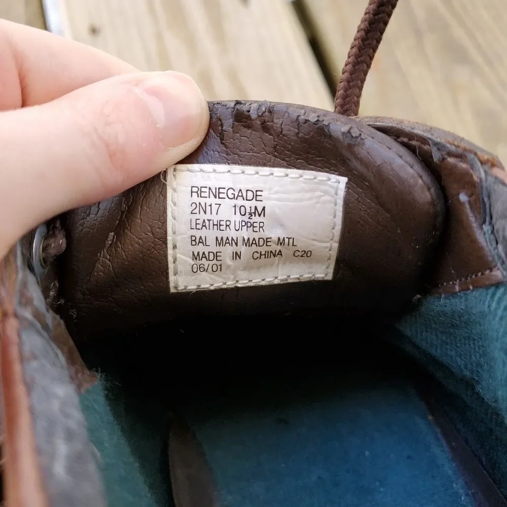 Vintage 90s Y2k Bass‎ Renegade Brown Leather Chunky Lug Boat Sailing Boots 10.5